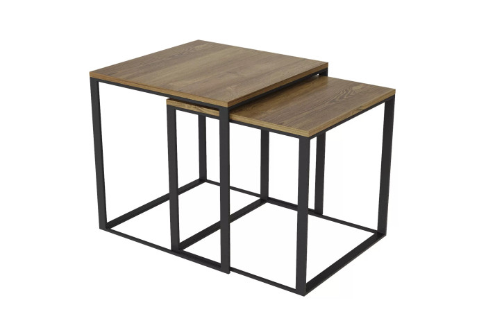 Стіл журнальний Ascet 2в1 53х53х53 Чорний/Дуб бароко