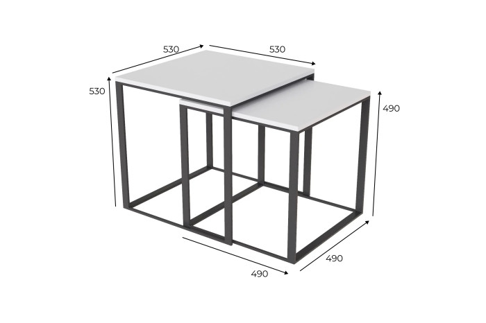 Стіл журнальний Ascet 2в1 53х53х53 Чорний/Дуб бароко