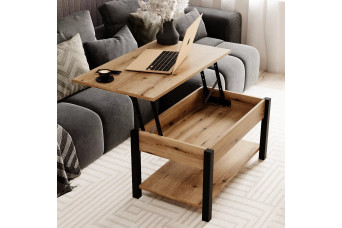 Стіл-трансформер Desk 2.0 94х54х45 Чорний/Дуб евок